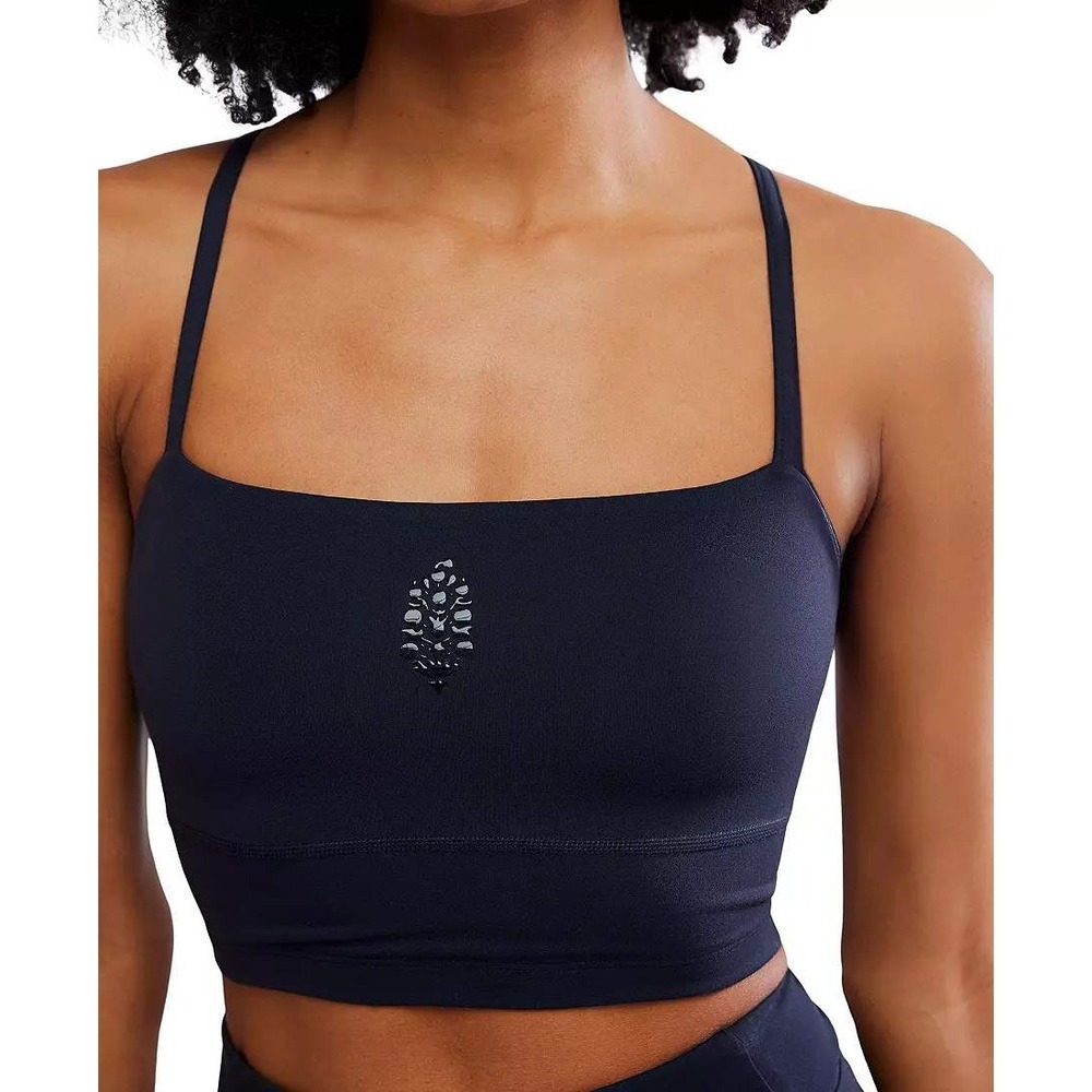 $58 FP Movement Hot Shot Bra Women M Black Square Neck Sports Bra OB2290018